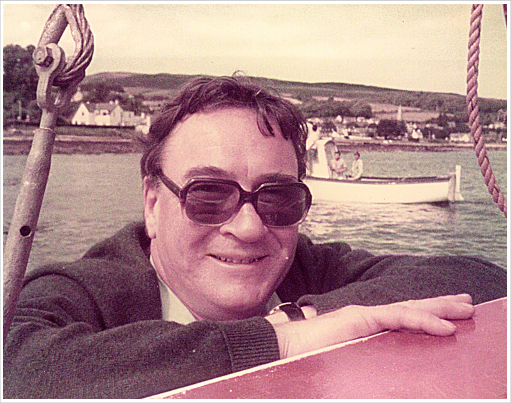 Joe Caldwell photographed on his boat Clarag