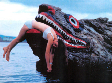 This is how fierce the Crocodile Rock can be! A postcard produced by local photographer Walter Kerr.