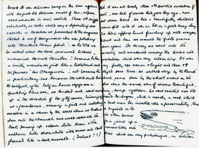 Extract from 1910 diary of Laura Tennant, complete with drawing of the dragon.