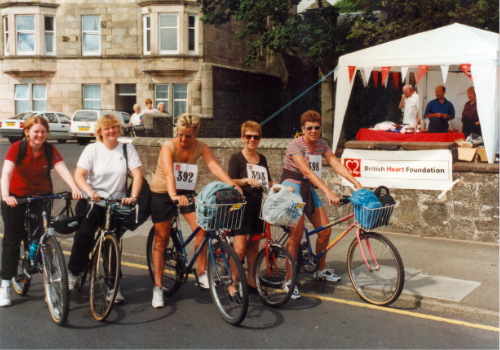 Another sponsored cycle round Cumbrae this time for the British Heart Foundation in 2000.