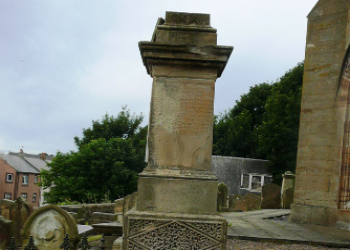 Francis Love's memorial in Stevenston High Kirk graveyard.