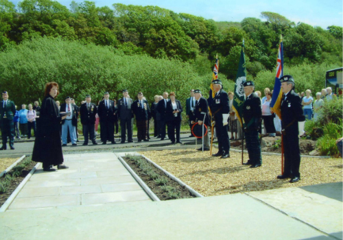 Dedication of the new War Memorial in 2005.